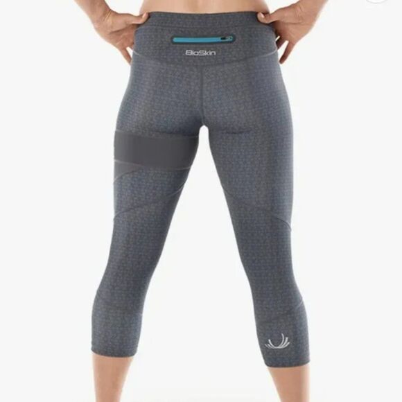 NWT BioSkin Running Capris in Charcoal Hex | Size M - Picture 2 of 11